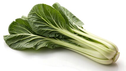 fresh spinach on white background