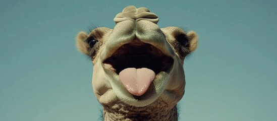 Funny camel sticking out tongue