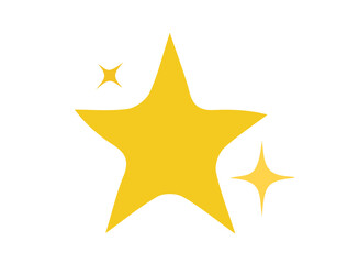 Sparkling and shiny star vector icon. Decoration comic symbol. Yellow star icon. Stars in modern simple flat style.