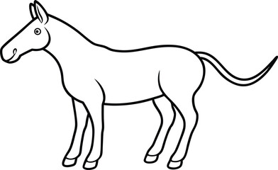 Line Drawing of a Horse Simple Equine Illustration