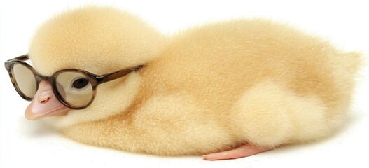 Cute chick wearing glasses