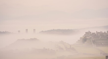 Mystical Machu Picchu, Ancient Citadel Shrouded in Fog and Mystery