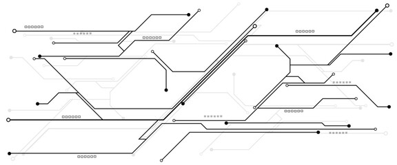 Vectors White Abstract geometric dots and lines connection circuit concept. Hi tech digital connect, communication, High technology concept.