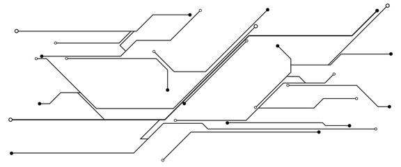 Vectors White Abstract geometric dots and lines connection circuit concept. Hi tech digital connect, communication, High technology concept.