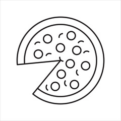 Pizza icon outline vector