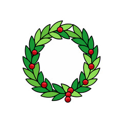 Naklejka premium Halloween Wreath Doodle Vector With Skulls For A Spooky Door Decoration