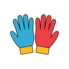 Obraz premium Gardening Gloves Doodle Vector For A Protective And Practical Hand Tool