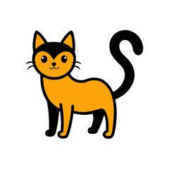 Obraz premium Scaredy Cat Doodle Vector With An Arched Back For A Spooky Halloween