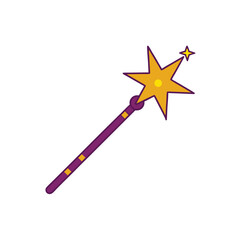 Crystal Topped Magic Wand Doodle Vector For A Powerful Sorcerer's Tool