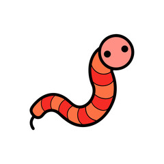Fototapeta premium Inchworm Doodle Vector Crawling Along For A Cute And Simple Bug Clipart