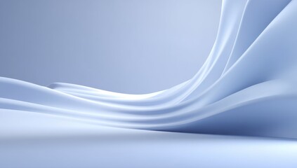 Abstract flowing blue fabric background design element