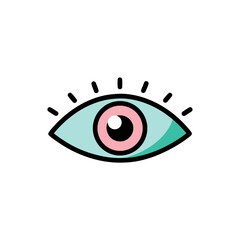 Obraz premium Simple Human Eye Doodle Vector For A Basic And Minimalist Vision Icon