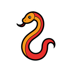 Fototapeta premium Hissing Snake Doodle Vector With Open Mouth For A Venomous Attack Scene