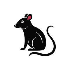 Obraz premium Small Pet Rat Doodle Vector For A Cute And Intelligent Animal Clipart