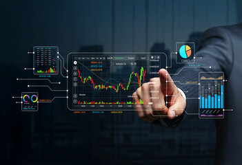 Digital Investment Analysis and Market Trend Visualization with Stock Charts and Data Metrics for Financial Growth and Decision Making Tools