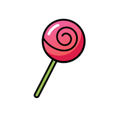 Heart Shaped Lollipop Doodle Vector For Valentine And Sweet Romance Themes