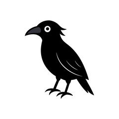 Fototapeta premium Ominous Crow Perched Doodle Vector For Gothic And Dark Themed Illustrations