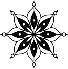 black and white floral ornament