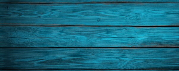 Obraz premium Teal wooden planks horizontal texture
