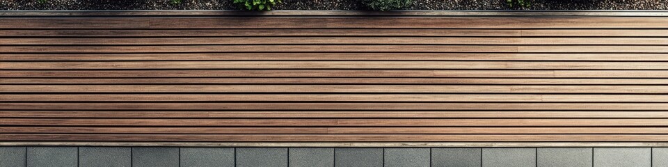 Obraz premium Wooden slatted bench or planter