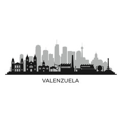 Fototapeta premium Valenzuela with Philippines Skyline Silhouette, and Cityscape.