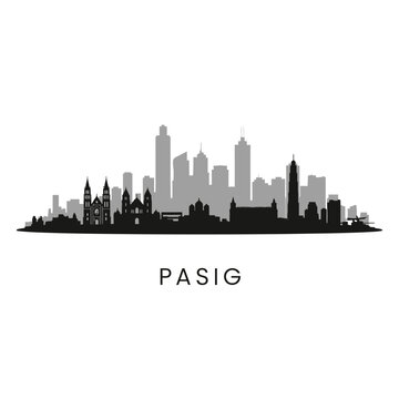 Pasig City Skyline Philippines cityscape vector.