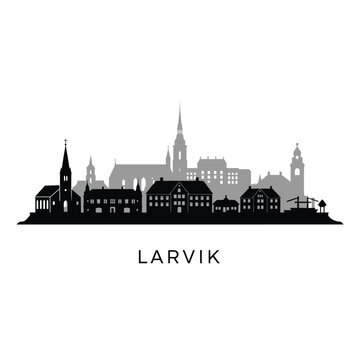 Larvik Norway Skyline Silhouette.