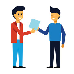 Man handing over a document
