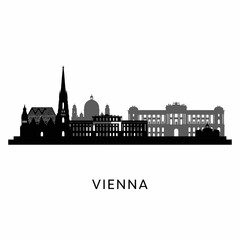 Fototapeta premium Vienna skyline Austria city silhouette Landmark.