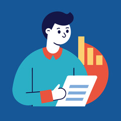 Man reviewing financial report