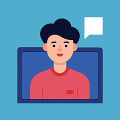 Man talking during video call