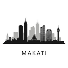 Naklejka premium Makati Skyline Philippines cityscape silhouette.