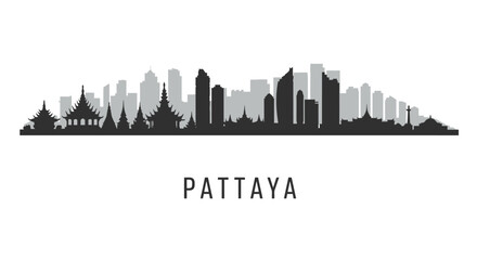 Fototapeta premium Pattaya Skyline Silhouette with Thailand, and Cityscape.