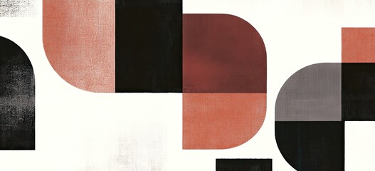 Abstract shapes in warm colors and black
