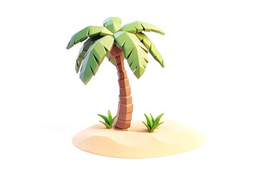 Tropical summer palm tree vector illustration on a white background