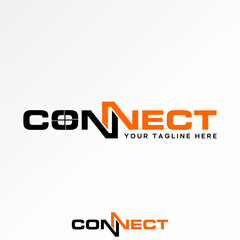 Logo design graphic concept creative premium vector stock image top sell text word Connect font home window building infinity trendy brand typography