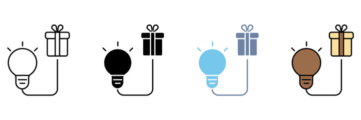 GIFT IDEA concept line icon. Simple element illustration.