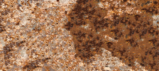 Rust on the iron door for the background. old peeling paint on rusty gates.