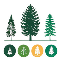 Obraz premium set of christmas trees