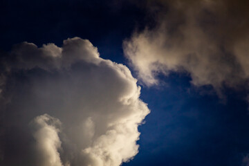 head of a man in the clouds