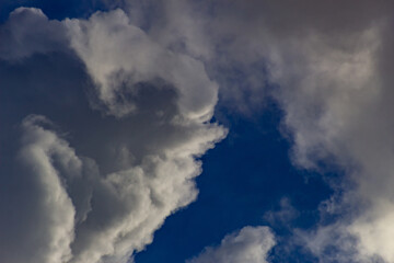 head of a man in the clouds