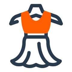 Prom Dress on Hanger with Flowing Skirt