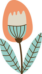 Doodle Folk Abstract Flower