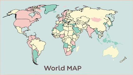 Naklejka premium map of the world with a globe