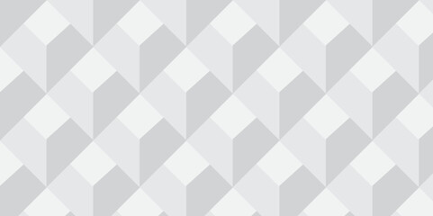 Seamless white geometric cube creative concept triangle overlapping overlap square technology texture. geometric digital cubes fabric and wallpaper grid block texture background.	
