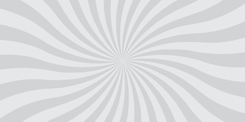 Vector sunburst pattern white and gray design. Vintage sunrays illustration swirl grunge backdrop line. sun beam vector banner design and comic burst gradient concept pattern.