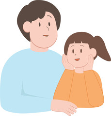 Naklejka premium Happy multigenerational family and diverse people portraits, flat vector illustration set