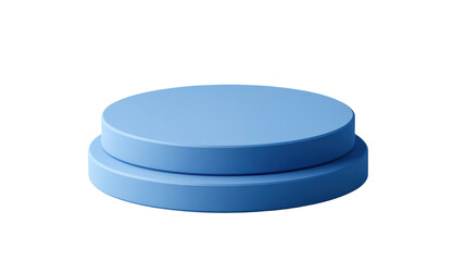 minimalist blue circular platform with layers on white background