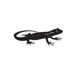 Naklejka premium hand drawn silhouette of salamander , black silhouettes isolated on white background