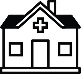 Clinic Icon Outline Vector Illustration
